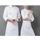 Maxbell Unisex Chef Jackets Coat Long Sleeves Shirt Kitchen Uniform Workwear White L