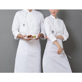 Maxbell Unisex Chef Jackets Coat Long Sleeves Shirt Kitchen Uniform Workwear White L