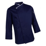 Maxbell Chef Jackets Coat Long Sleeves Shirt Kitchen Uniform Workwear  Dark Blue 2XL