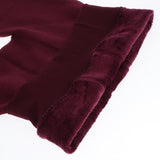 Maxbell Women Winter Warm Fleece Lined Opaque Tights Thermal Leggings Wine Red