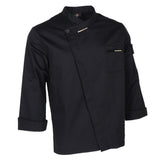 Maxbell Chef Coat Jacket Long Sleeved Kitchen Catering Baker Staff Workwear Black