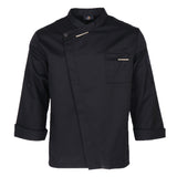 Maxbell Chef Coat Jacket Long Sleeved Kitchen Catering Baker Staff Workwear Black