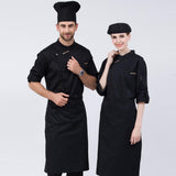 Maxbell Unisex Chef Jackets Coat Long Sleeves Shirt Kitchen Uniforms Black XL