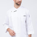 Maxbell Stylish Chef Jacket Breathable Kitchen Uniforms Work Apparel Chef Coat White