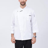 Maxbell Stylish Chef Jacket Breathable Kitchen Uniforms Work Apparel Chef Coat White