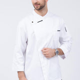 Maxbell Stylish Chef Jacket Breathable Kitchen Uniforms Work Apparel Chef Coat White