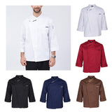 Maxbell Unisex Chef Jackets Coat Long Sleeves Shirt Kitchen Uniforms White L