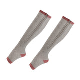 Compression Zip Up Socks Open-Toe Zipper Leg Support Knee Stocking Gray S M