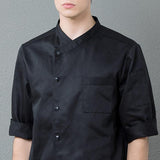 Maxbell 3/4 Sleeve Chef's Coat Jacket Kitchen Cook Coat Uniforms Unisex Black