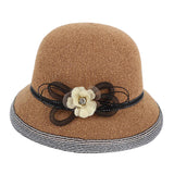 Maxbell Womens Wide Brim Flower Hat Straw Summer Hats Sun Beach Floppy Hat Brown