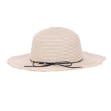 Maxbell Women Straw Weave Floppy Hat Summer Sun Protection Wide Brim Beach Cap Beige