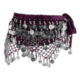 Maxbell Belly Dance Waist Chain Purple Silver