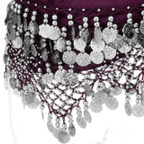 Maxbell Belly Dance Waist Chain Purple Silver
