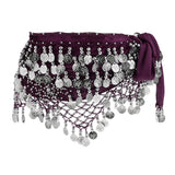 Maxbell Belly Dance Waist Chain Purple Silver