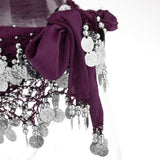 Maxbell Belly Dance Waist Chain Purple Silver