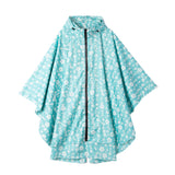 Maxbell Rain Poncho Adult Unisex Reusable Camping Hiking Cycling Raincoat Light Blue