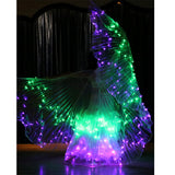 Maxbell Colorful LED Isis Wings Glow Light Up Belly Dance Costume with Sticks