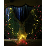 Maxbell LED Isis Wings Glow Light Up Belly Dance Costumes with Extension Sticks