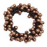 Maxbell Womens Hair Scrunchie Ponytail Holder Elastic Pearls Hair Bands Dark Brown