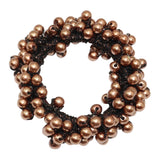 Maxbell Womens Hair Scrunchie Ponytail Holder Elastic Pearls Hair Bands Dark Brown