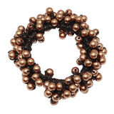 Maxbell Womens Hair Scrunchie Ponytail Holder Elastic Pearls Hair Bands Dark Brown