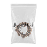 Maxbell Womens Hair Scrunchie Ponytail Holder Elastic Pearls Hair Bands Dark Brown