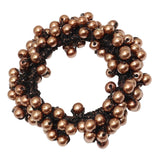 Maxbell Womens Hair Scrunchie Ponytail Holder Elastic Pearls Hair Bands Dark Brown