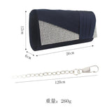 Maxbell Elegant Pleated Silk Formal Handbag Classy Evening Clutch Purse Navy Blue