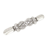 Maxbell Fashion Cardigan Clip Rhinestone Flower Shawl Clip Shirt Collar Clip Silver