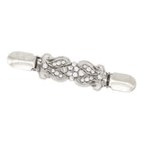 Maxbell Fashion Cardigan Clip Rhinestone Flower Shawl Clip Shirt Collar Clip Silver