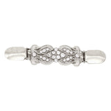 Maxbell Fashion Cardigan Clip Rhinestone Flower Shawl Clip Shirt Collar Clip Silver