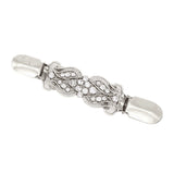 Maxbell Fashion Cardigan Clip Rhinestone Flower Shawl Clip Shirt Collar Clip Silver