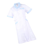 Maxbell Women Scrubs Lab Coat Nurse Doctor Uniform Lapel Neck XL White