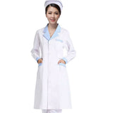 Maxbell Women Scrubs Lab Coat Nurse Doctor Uniform Lapel Neck XL White