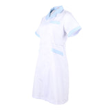 Maxbell Women Scrubs Lab Coat Nurse Doctor Uniform Lapel Neck XL White