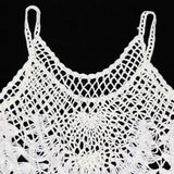 Maxbell Womens Lace Crochet Hollow Out Beach Short Dress Swimwear Cover Up XXL White