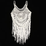 Maxbell Womens Lace Crochet Hollow Out Beach Short Dress Swimwear Cover Up XXL White