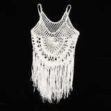 Maxbell Womens Lace Crochet Hollow Out Beach Short Dress Swimwear Cover Up XXL White