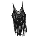 Maxbell Womens Lace Crochet Hollow Out Beach Short Dress Swimwear Cover Up XL Black