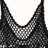 Maxbell Womens Lace Crochet Hollow Out Beach Short Dress Swimwear Cover Up XL Black