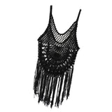 Maxbell Womens Lace Crochet Hollow Out Beach Short Dress Swimwear Cover Up XL Black