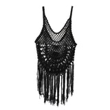 Maxbell Womens Lace Crochet Hollow Out Beach Short Dress Swimwear Cover Up XL Black