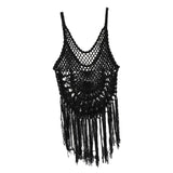 Maxbell Womens Lace Crochet Hollow Out Beach Short Dress Swimwear Cover Up XL Black