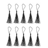 Maxbell 10pcs Long Silky Handmade Tassel with Hanging Strings for DIY Project Black