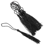 Maxbell 10pcs Long Silky Handmade Tassel with Hanging Strings for DIY Project Black