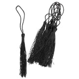 Maxbell 10pcs Long Silky Handmade Tassel with Hanging Strings for DIY Project Black