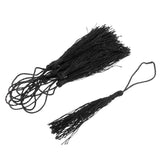 Maxbell 10pcs Long Silky Handmade Tassel with Hanging Strings for DIY Project Black