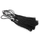 Maxbell 10pcs Long Silky Handmade Tassel with Hanging Strings for DIY Project Black