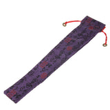 Maxbell Chinese Spanish Hand Pocket Fan Bag Holder Silk Folding Fan Protector Pouch Purple
