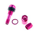 Maxbell 4 Pcs Car Tubeless Wheel Dust Caps Tire Valve Stems Purple + Black